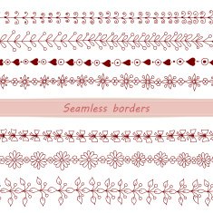 Set of Seamless Hand Drawn Borders