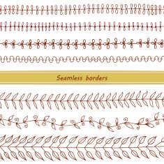 Set of Seamless Hand Drawn Borders N2