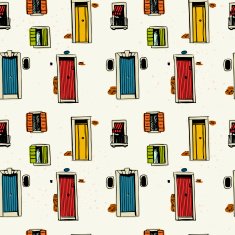 Seamless pattern with doors and windows N2