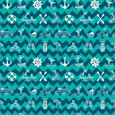 Seamless pattern with sea icons