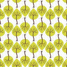 Seamless white background with yellow trees