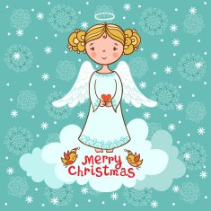 Christmas card with an angel