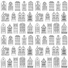 Seamless pattern with houses N3