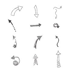 Vector set hand drawn arrows illustration