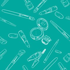 vector makeup seamless pattern green