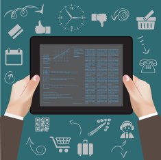 Web business tablet infographic illustration N2