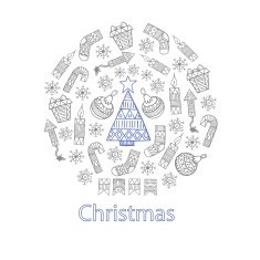 Christmas sketch icons isolation in a circle vector design illus