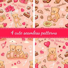 cute teddy patterns set
