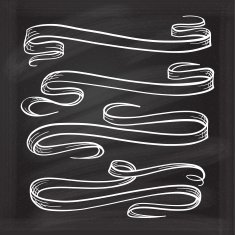 Chalk graphic ribbones set