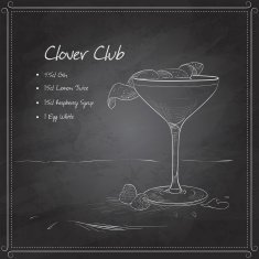 coctail clover club on black board N2