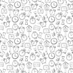 Seamless background with doodle sketch watches