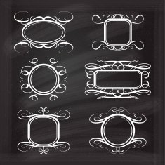 Vector frames set on the chalkboard
