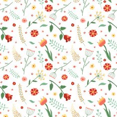 Floral and plant vector seamless pattern Vintage colors