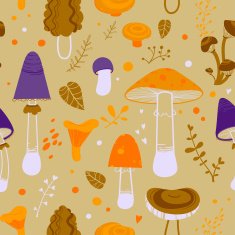 cartoon mushroom pattern