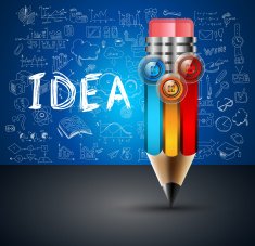 Conceptual PENCIL infographic backgroud with 3 options N2