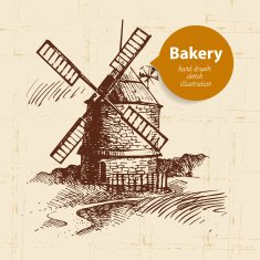 Bakery sketch background Vintage hand drawn illustration N2