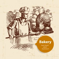Bakery sketch background Vintage hand drawn illustration N3