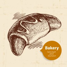 Bakery sketch background Vintage hand drawn illustration N5