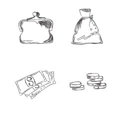 Vector sketch money icons N2