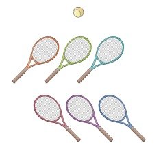 tennis rackets and ball
