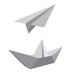 paper ship and airplane N2