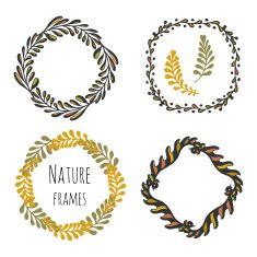 Ethnic color of cute decoration with colorful stylized leaves