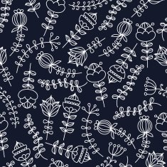 Hand drawn floral seamless vector pattern