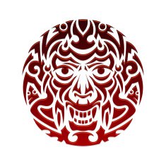 Evil face tribal tattoo ornament vector illustration