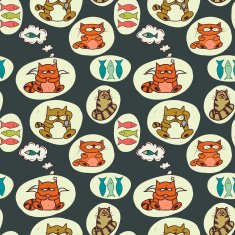 Doodle cats pattern