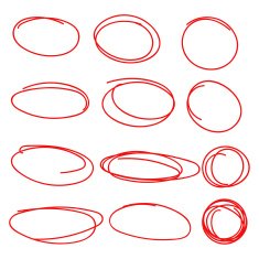 Set hand drawn ovals N2