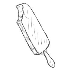 Vector Single Sketch Ice Cream Popsicle