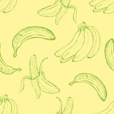 Vector Sketch Banana Pattern Background N2