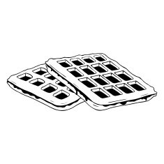 Vector Line Art Belgian Waffles