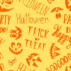 Doodle hand drawn Halloween endless pattern Vector illustration