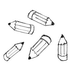 Set of cartoon styple pencils N3