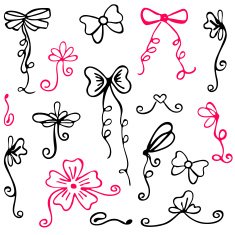 Set of hand drawn bows N2