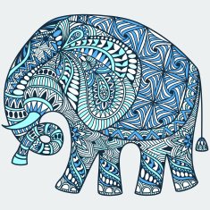 vector blue decorated Indian Elephant N2