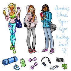 Pretty sporty women chatting N2