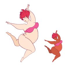 Fat colored women vector sketches