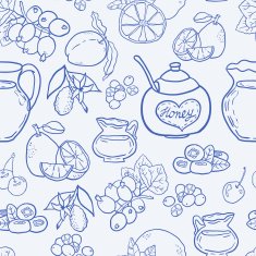 Seamless vector pattern with spices and honey N2