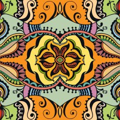 Vector floral geometric seamless pattern ethnic ornament N11