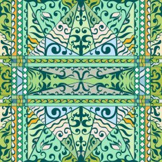 Vector floral geometric seamless pattern ethnic ornament N12
