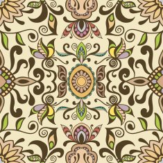 Vector floral geometric seamless pattern ethnic ornament N13