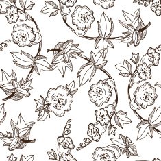 Bell flowers Seamless pattern with Vintage floral wallpaper N3