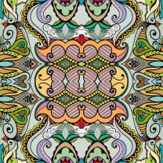Vector floral geometric seamless pattern ethnic ornament N19