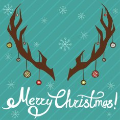 Hipster style card with hand drawn antlers N2