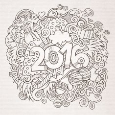 New year hand lettering and doodles elements background N2