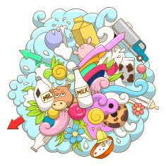 Vector illustration milk abstraction N2