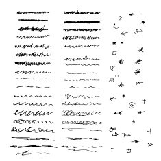 Collection of individual hand drawn elements N2