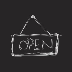 Simple doodle of an open sign